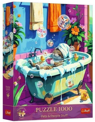 Puzzle Trefl Premium Plus Meow, 1000 copa, seri Pets and People, shumëngjyrësh