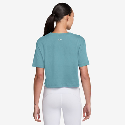 Bluzë sportive Nike Pro Crop për femra, e shkurtër, e kaltër
