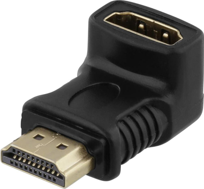 Adaptues HDMI Deltaco HDMI 14G, me fish HDMI A në të dy anët, këndor, i zi