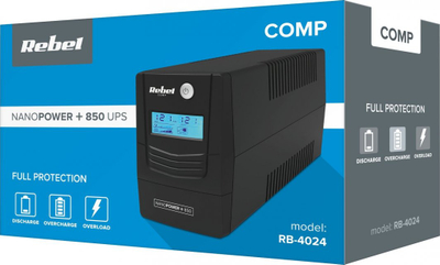 UPS Rebel Nanopower Plus 850, 480W, ekran LCD, i zi