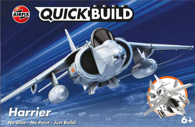 Пластичен модел авион Airfix Quickbuild Harrier Jump Jet, snap together, обоен, за деца 6+