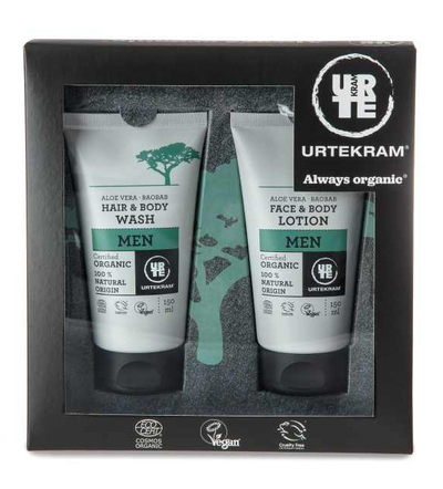 Set Urtekam Men, krem për fytyrë dhe trup 150 ml + xhel dushi 150 ml