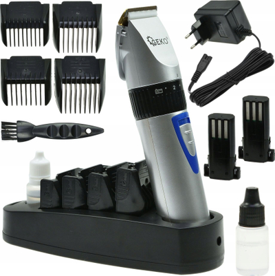 Makinë qethëse për qen Geko G81237, pa kabllo, tehe qeramike dhe titanium, e zezë