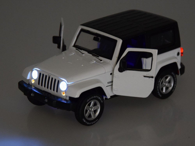 Maket veturë off road Jeep Wrangler ZA3751, metal, shkalla 1:32, i verdhë