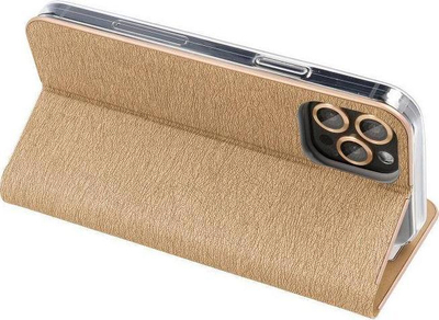 Këllëf libri Luna për Samsung Galaxy A13 5G A04s, me magnet, gold