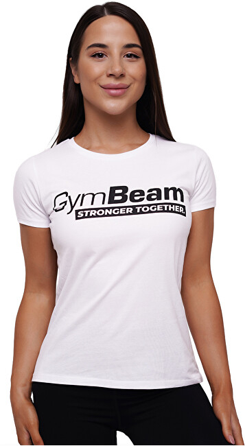 Maicë sportive për femra GymBeam Stronger Together, e bardhë