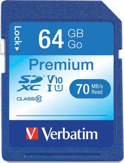Kартичка меморија SDXC Verbatim Premium 44024, 64GB, Class 10 UHS I U1