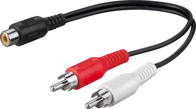 Kabllo audio splitter Wentronic Goobay AVK 108-0020, RCA 1 në 2, 20 cm, e zezë