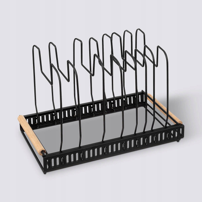 Raft për kapakë tenxheresh 5five, që zgjerohet, metal, i zi
