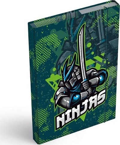 Dosje shkollore MFP Ninja, A4, mbyllje me shirit elastik, shumëngjyrëshe