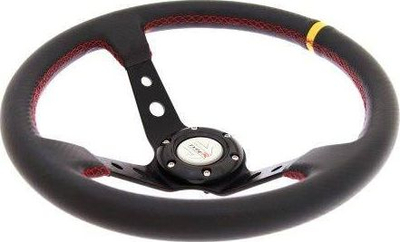 Timon sportiv MTuning Steering Wheel Pro 350mm, offset 80mm, karbon, i verdhë