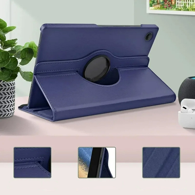 Mbështjellës tableti 360 për Samsung Galaxy Tab A9 Plus 11, stendë rrotulluese, funksion ndezje fikje automatike, blu navy