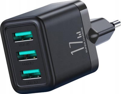 Karikues muri Joyroom JR-TCN02, 3x USB-A 3.4A, 17W, i zi