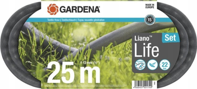 Set zorrë kopshti Gardena Liano Life 18455 20, 25m, 1/2", e gjelbër