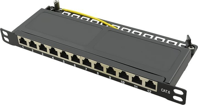 Patch panel LogiLink NP0069, 0.5U, 12 porta, i zi