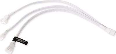 Kabllo ndarëse Alphacool Y-Splitter, 4-pin në 3x 4-pin PWM, 30cm, e bardhë