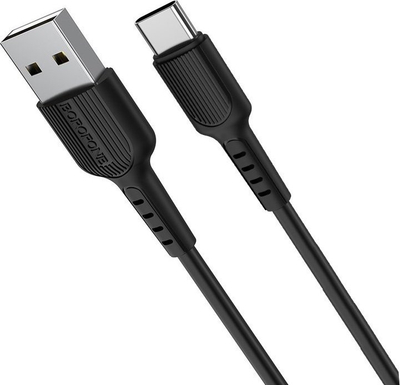 Kabllo USB C Borofone X16, 100cm, 2.4A, e zezë