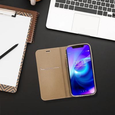 Futera libër Vennus për Samsung Galaxy A35 5G, me magnet, me xhep për karta, e zezë