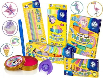 Set krijimi për kalamaj Astra PasteLove, ngjyra pastel, mbi 3 vjeç, shumëngjyrësh