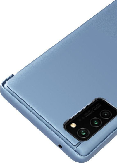 Футрола за телефон Clear View за Samsung Galaxy A03s, преклопна, со држач, сина