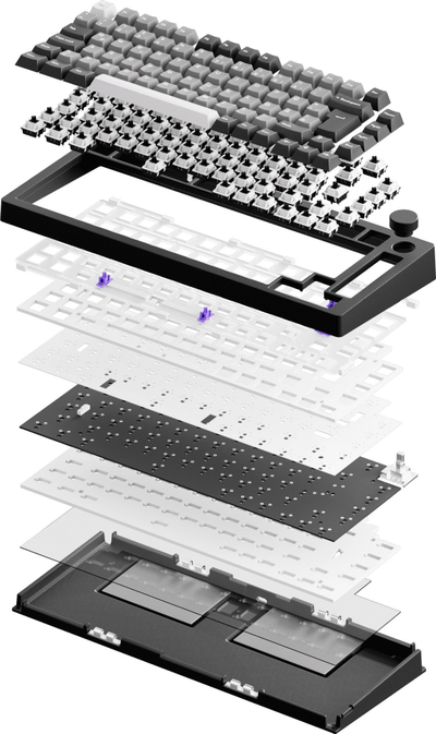 Tastierë mekanike MonsGeek M1 V5 VIA, 75%, tri modalitet lidhjeje, alumini, e zezë