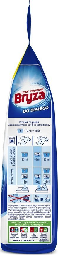 Детергент прашок Bryza 4in1, за бели алишта, 8.5kg