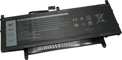 Bateri laptopi BTI HYMNG, 52Wh 6840mAh, 4 qeliza, për Dell Latitude 9510 2 in 1, e zezë