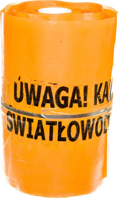 Folie paralajmëruese kabllosh TOL 25, 25 cm, 100 m, portokalli