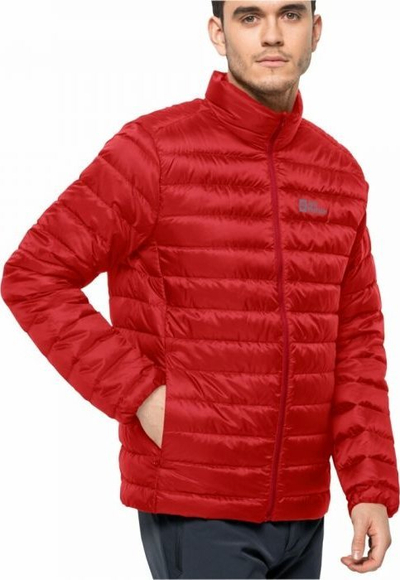 Xhaketë pupla për burra Jack Wolfskin Pack &amp; Go Down, e lehtë, e ngrohtë, e kuqe