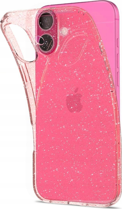 Maskë telefoni Spigen Liquid Crystal Glitter, për iPhone 16, TPU, rozë me shkëlqim