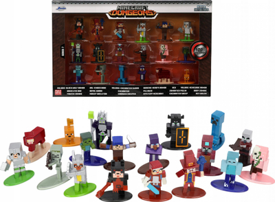 Set figurina metalike Simba Minecraft Dungeons Nano, Multipack Wave 7, 18 copë, shumëngjyrëshe