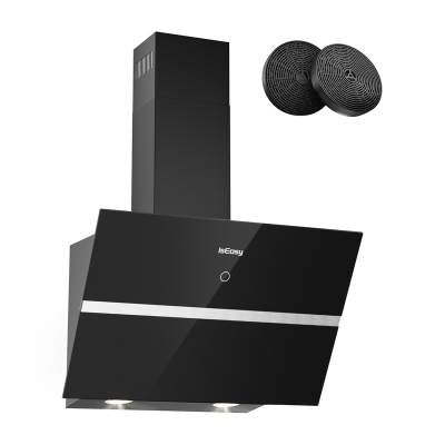 Kapak aspirues IsEasy TV5290D4-CC-I2, filtër karboni, xham, i zi