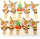 Kapëse dekorative për Krishtlindje Craft with Fun Reindeer, set 10 copë, shumëngjyrëshe