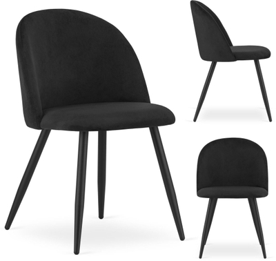Set karrigesh BELLO Velvet, 4 copë, metal, e zezë