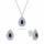 Set Varëse dhe vathë për femra Brilio Silver Tear Drop SET284WB, të argjendta/ të kaltra