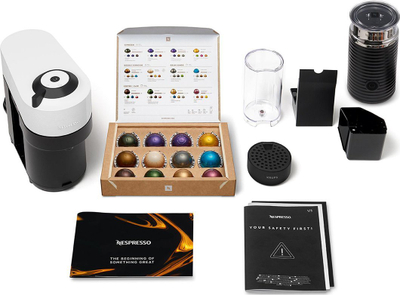 Makina kafeje me kapsula Krups Nespresso Vertuo Pop XN9201, 1500W, rezervuar uji kompakt, e bardhë