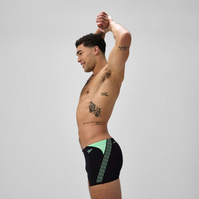 Rroba banje për burra Speedo Hyperboom Splice Aquashort, Endurance+, të zeza me jeshile