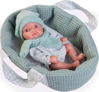 Kukull bebe Antonio Juan Mufly, 21cm, me shportë, ngjyrë mente