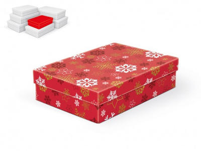 Kuti dhuratash për Krishtlindje Christmas A V006 AL, 24x16x6 cm, karton 1.5 mm, e kuqe festive