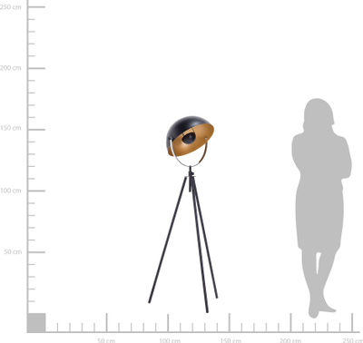Llampë dyshemeje Beliani Thames, tripod metalike, 170cm, e zezë