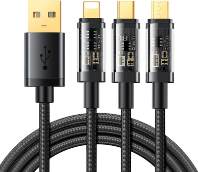 Kabllo karikimi Joyroom 3 in 1, 1.2m, 3.5A, e zezë