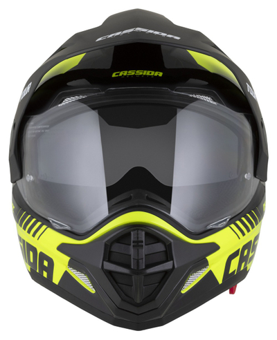 Helmetë moto CASSIDA Tour 2.0 Dual, ECE 22.06, Pinlock ready, e verdhë fluo e zezë mat