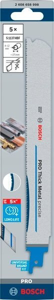 Set fletësh sharre sabre Bosch Pro S1137HBF, për hekur të trashë, 5 copë