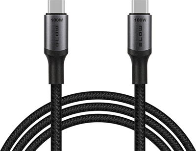 Kabllo USB‑C në USB‑C 2.0, 1m, 100W, e zezë