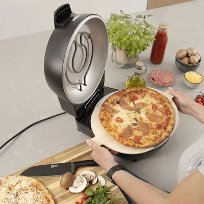 Furrë pice Princess Pro Pizza Oven, 1200W, gur qeramik, e zezë
