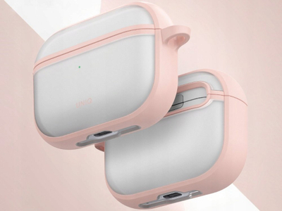 Mbulesë UNIQ Veren për AirPods Pro 3, silikoni, transparente, rozë Pink Haze