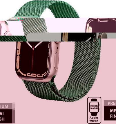 Rrip ore Crong Milano Steel, çelik inox, Apple Watch 38/40/41 mm, i gjelbër