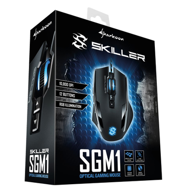 Гејминг глушец Sharkoon Skiller SGM1, 10800 DPI, со кабел, црн