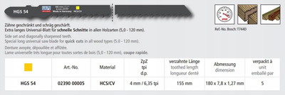 Set sharra elektrike Wilpu HGS 54, 180mm, HCS/CV, 5 copa