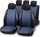 Mbulesa elastike sediljesh JG Black Blue, set 9 pjesë, universale, zi blu